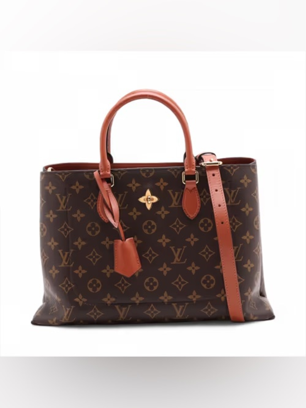 Louis Vuitton Flower Tote Monogram Canvas Cognac Brown Limited Edition